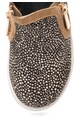 Colors of California Pantofi slip-on maro cu alb din piele cu par scurt Fete