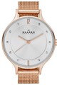 Skagen Ceas auriu rose cu cristale Femei