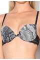 JUST CAVALLI Sutien push-up negru cu gri si model reptila Femei