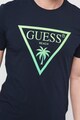 GUESS Tricou cu decolteu la baza gatului si imprimeu logo Barbati