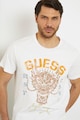 GUESS Tricou cu decolteu la baza gatului si imprimeu Barbati