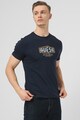 GUESS Tricou cu decolteu la baza gatului si imprimeu logo Barbati