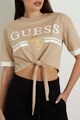 GUESS Tricou crop cu imprimeu logo pentru fitness Femei