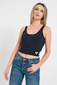 GUESS Bordázott crop sporttop női