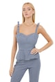 GUESS Top cu volan peplum si model in carouri Femei