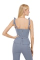 GUESS Top cu volan peplum si model in carouri Femei