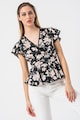 GUESS Bluza cu imprimeu floral si decolteu cache-coeur Femei