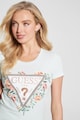 GUESS Tricou de bumbac cu imprimeu floral si logo Femei