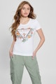 GUESS Tricou de bumbac cu imprimeu floral si logo Femei