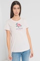 GUESS Тениска с овално деколте, флорална шарка и лого Жени