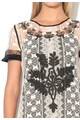 DESIGUAL Rochie alb prafuit cu negru de dantela Morissette Femei