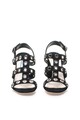 Prada Sandale slingback negre de piele intoarsa cu decoratiuni Femei