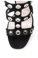 Prada Sandale slingback negre de piele intoarsa cu decoratiuni Femei