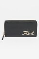 Karl Lagerfeld Signature bőr és műbőr pénztárca fémlogós rátéttel női