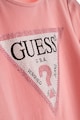 GUESS Tricou cu imprimeu logo si strasuri Fete