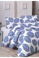 Leunelle Lenjerie de pat alb cu bleumarin si imprimeu vegetal 200X220-2P-50X70 Femei