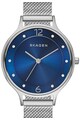 Skagen Ceas argintiu cu bleumarin Femei