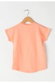 United Colors of Benetton Tricou oranj pal cu imprimeu frontal Fete