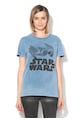 Pepe Jeans London Tricou albastru prafuit cu imprimeu Tiefighter Femei