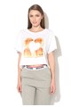 Moschino Tricou supradimensionat crop alb de casa Femei