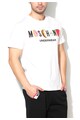 Moschino Tricou de casa alb cu imprimeu logo multicolor Barbati