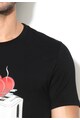 Moschino Tricou de casa negru cu imprimeu cauciucat Barbati