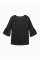 NEXT Bluza neagra cu decolteu in V si design sport Femei