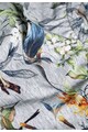 NEXT Set de salopeta gri cu imprimeu floral si tricou albastru Fete