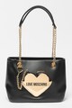 Love Moschino Shopper fazonú műbőr táska szív alakú fémrészlettel női