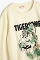 KOTON Pamuttartalmú pulóver tigris mintával Fiú