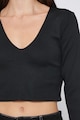 KOTON Crop pulóver V alakú nyakrésszel női