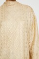 KOTON Csavart kötésmintás pulóver fényes dizájnnal női