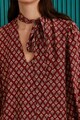 KOTON Блуза с панделка и фигурална шарка Жени