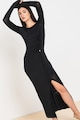 HUGO Hosszú ujjú bodycon ruha oldalhasítékkal női