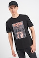 BOSS Памучна тениска с шарка и лого Мъже