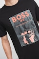 BOSS Tricou de bumbac cu logo si imprimeu grafic Barbati