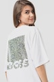 BOSS Tricou de bumbac cu imprimeu pe spate Enis Femei