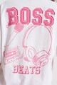 BOSS Памучна тениска Enis с шарка на гърба Жени