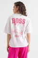 BOSS Tricou de bumbac cu imprimeu pe spate Enis Femei