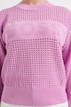 BOSS Kerek nyakú pulóver azsúros dizájnnal női