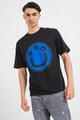 HUGO Памучна тениска с лого и фигурална щампа Мъже