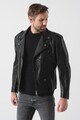 BOSS Jacheta biker de piele Barbati