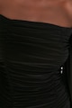 Trendyol Redőzött dizájnú ruha szögletes nyakrésszel női