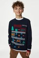 Marks & Spencer Пуловер с овално деколте и десен Christmas Момчета