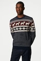 Marks & Spencer Пуловер с овално деколте и зимна шарка Мъже