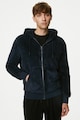Marks & Spencer Cipzáros bolyhos pulóver kapucnival férfi