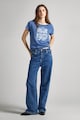 Pepe Jeans London Kényelmes fazonú mintás pamutpóló női