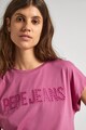 Pepe Jeans London Laza fazonú póló hímzett logóval női