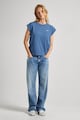 Pepe Jeans London Tricou de bumbac cu imprimeu logo discret Femei