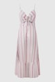 Pepe Jeans London Разкроена рокля с лен на райе Жени
